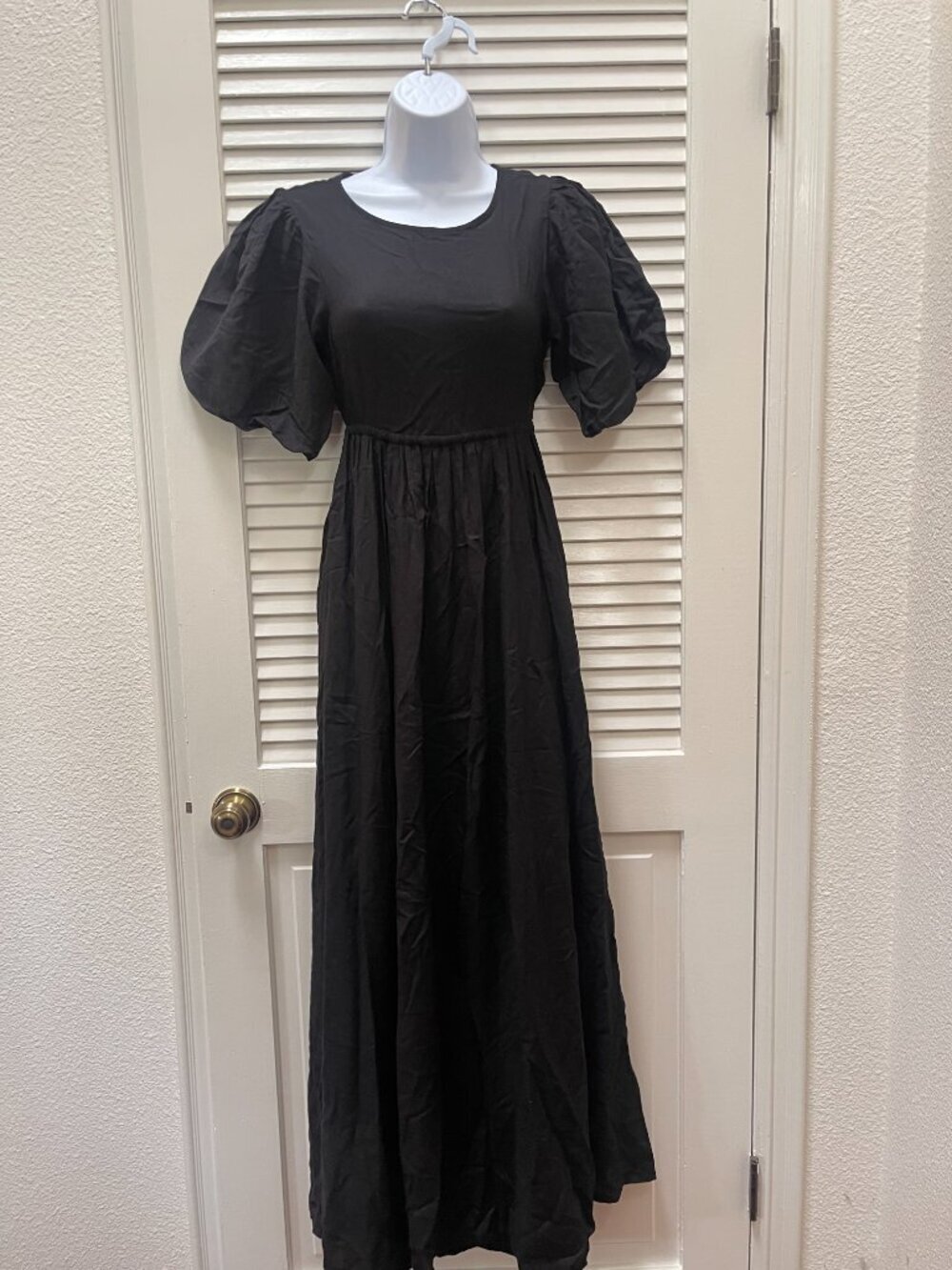 Beach Riot Weston Black Cutout Puff Sleeve Maxi Dress XS - Picture 3 of 9